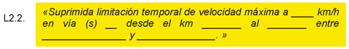 2.1.5.7 Comunicación de las limitaciones temporales de velocidad máxima